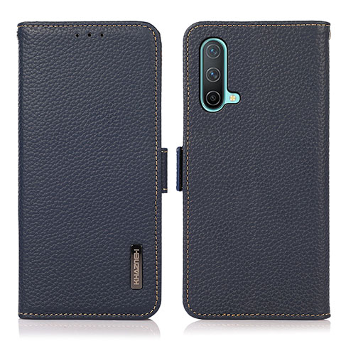 Custodia Portafoglio In Pelle Cover con Supporto B03H per OnePlus Nord CE 5G Blu