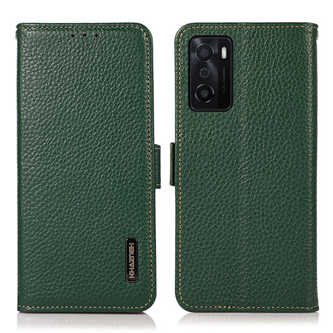 Custodia Portafoglio In Pelle Cover con Supporto B03H per Oppo A55S 5G Verde