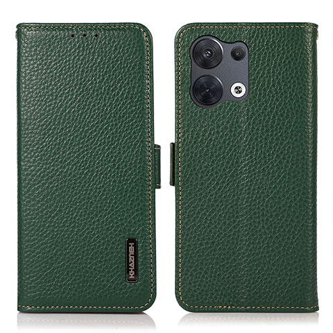 Custodia Portafoglio In Pelle Cover con Supporto B03H per Oppo Reno8 Pro 5G Verde