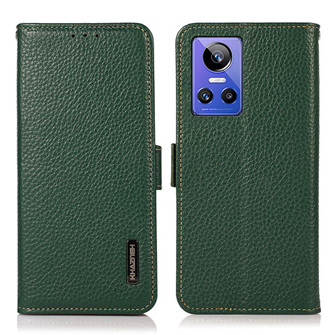 Custodia Portafoglio In Pelle Cover con Supporto B03H per Realme GT Neo3 5G Verde