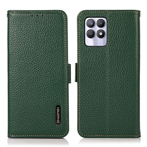 Custodia Portafoglio In Pelle Cover con Supporto B03H per Realme Narzo 50 4G Verde