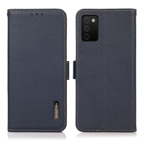 Custodia Portafoglio In Pelle Cover con Supporto B03H per Samsung Galaxy A02s Blu