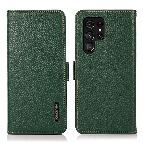 Custodia Portafoglio In Pelle Cover con Supporto B03H per Samsung Galaxy S25 Ultra 5G Verde