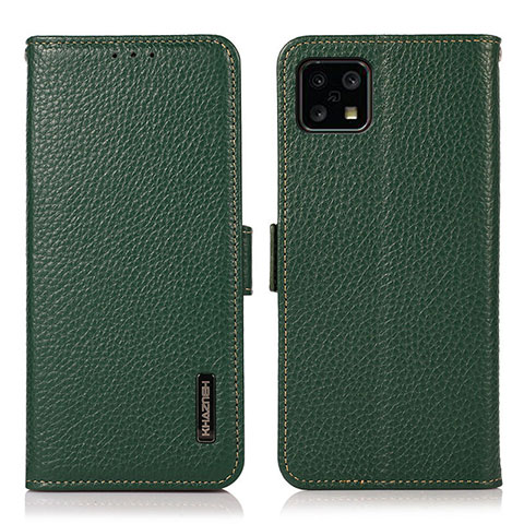 Custodia Portafoglio In Pelle Cover con Supporto B03H per Sharp Aquos Sense4 Lite Verde