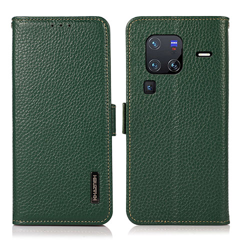 Custodia Portafoglio In Pelle Cover con Supporto B03H per Vivo X80 Pro 5G Verde