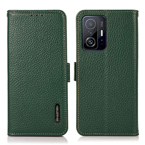 Custodia Portafoglio In Pelle Cover con Supporto B03H per Xiaomi Mi 11T Pro 5G Verde