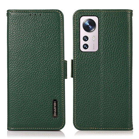 Custodia Portafoglio In Pelle Cover con Supporto B03H per Xiaomi Mi 12 Pro 5G Verde