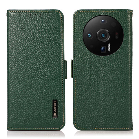 Custodia Portafoglio In Pelle Cover con Supporto B03H per Xiaomi Mi 12S Ultra 5G Verde