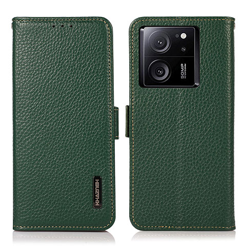 Custodia Portafoglio In Pelle Cover con Supporto B03H per Xiaomi Mi 13T Pro 5G Verde