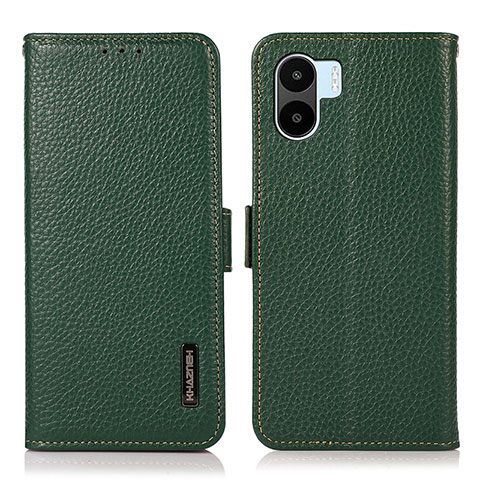 Custodia Portafoglio In Pelle Cover con Supporto B03H per Xiaomi Poco C50 Verde