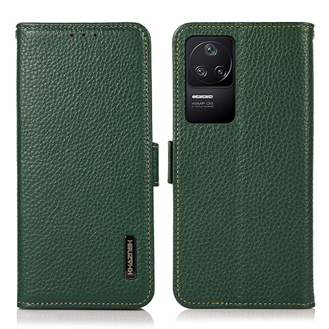 Custodia Portafoglio In Pelle Cover con Supporto B03H per Xiaomi Poco F4 5G Verde