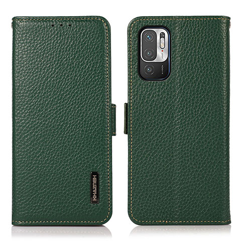 Custodia Portafoglio In Pelle Cover con Supporto B03H per Xiaomi POCO M3 Pro 5G Verde