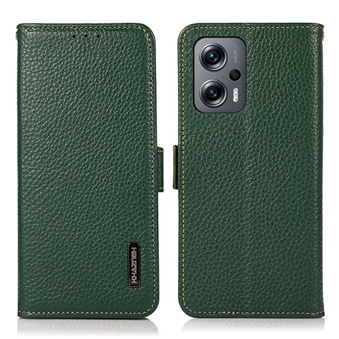 Custodia Portafoglio In Pelle Cover con Supporto B03H per Xiaomi Poco X4 GT 5G Verde