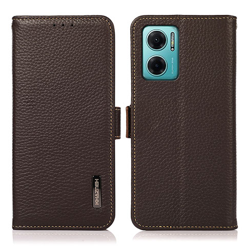 Custodia Portafoglio In Pelle Cover con Supporto B03H per Xiaomi Redmi 10 5G Marrone