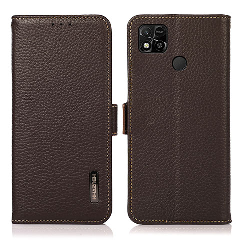 Custodia Portafoglio In Pelle Cover con Supporto B03H per Xiaomi Redmi 10A 4G Marrone