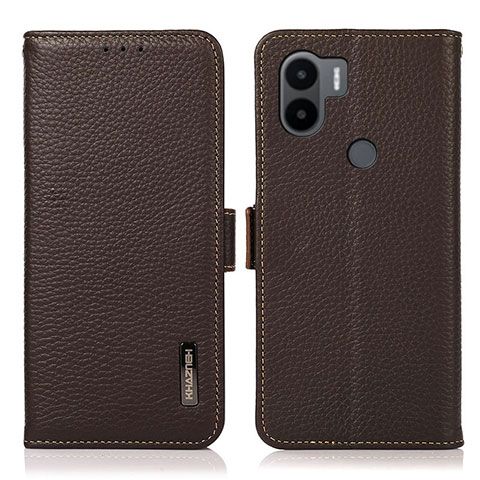 Custodia Portafoglio In Pelle Cover con Supporto B03H per Xiaomi Redmi A1 Plus Marrone