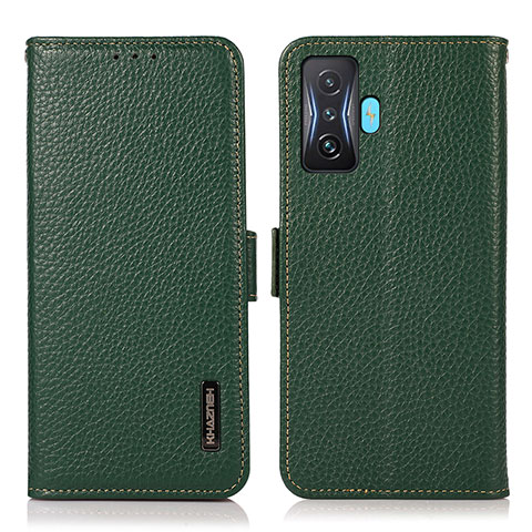 Custodia Portafoglio In Pelle Cover con Supporto B03H per Xiaomi Redmi K50 Gaming AMG F1 5G Verde