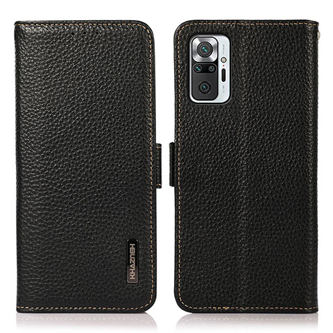 Custodia Portafoglio In Pelle Cover con Supporto B03H per Xiaomi Redmi Note 10 Pro Max Nero