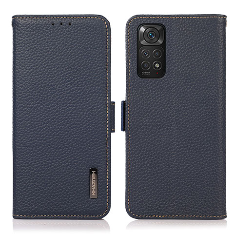 Custodia Portafoglio In Pelle Cover con Supporto B03H per Xiaomi Redmi Note 11 4G (2022) Blu