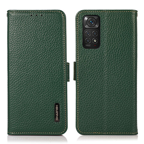 Custodia Portafoglio In Pelle Cover con Supporto B03H per Xiaomi Redmi Note 11 4G (2022) Verde