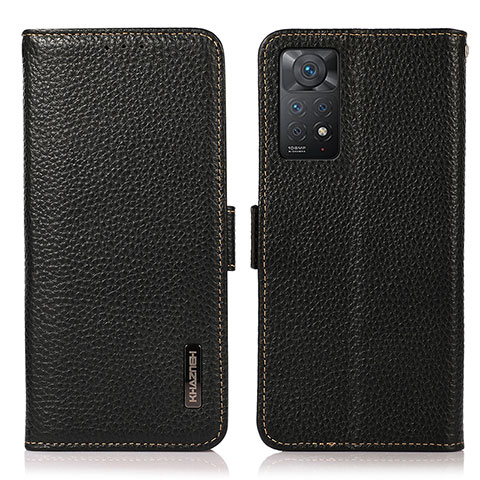 Custodia Portafoglio In Pelle Cover con Supporto B03H per Xiaomi Redmi Note 11 Pro 5G Nero