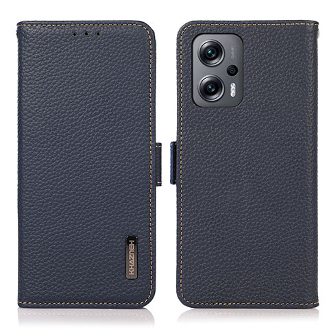 Custodia Portafoglio In Pelle Cover con Supporto B03H per Xiaomi Redmi Note 11T Pro 5G Blu