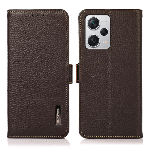 Custodia Portafoglio In Pelle Cover con Supporto B03H per Xiaomi Redmi Note 12 Explorer Marrone