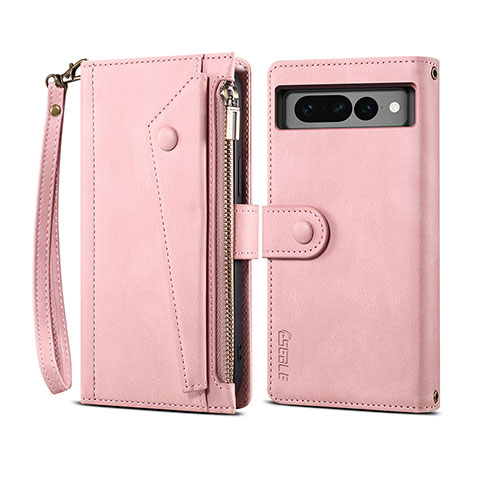 Custodia Portafoglio In Pelle Cover con Supporto B03S per Google Pixel 7 Pro 5G Oro Rosa