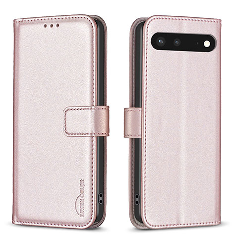 Custodia Portafoglio In Pelle Cover con Supporto B04F per Google Pixel 7 5G Oro Rosa