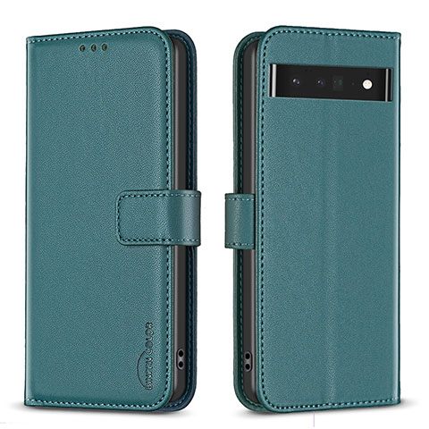 Custodia Portafoglio In Pelle Cover con Supporto B04F per Google Pixel 7 Pro 5G Verde