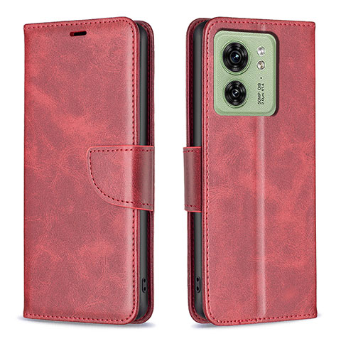 Custodia Portafoglio In Pelle Cover con Supporto B04F per Motorola Moto Edge (2023) 5G Rosso