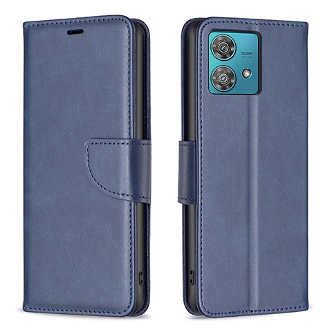 Custodia Portafoglio In Pelle Cover con Supporto B04F per Motorola Moto Edge 40 Neo 5G Blu