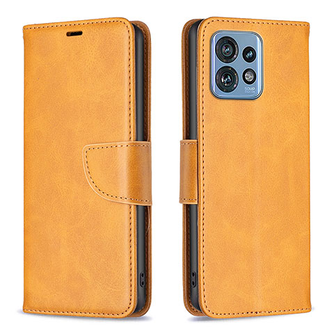 Custodia Portafoglio In Pelle Cover con Supporto B04F per Motorola Moto Edge 40 Pro 5G Marrone Chiaro