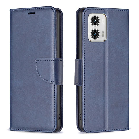 Custodia Portafoglio In Pelle Cover con Supporto B04F per Motorola Moto G73 5G Blu