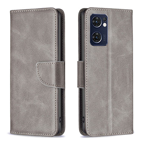 Custodia Portafoglio In Pelle Cover con Supporto B04F per OnePlus Nord CE 2 5G Grigio