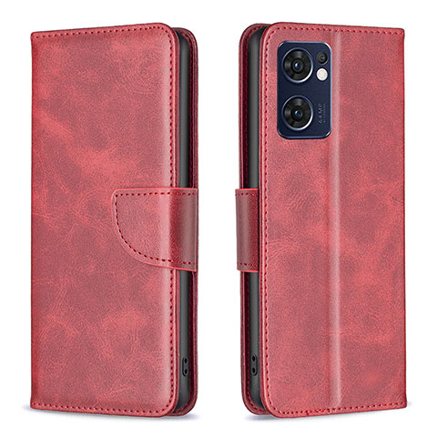 Custodia Portafoglio In Pelle Cover con Supporto B04F per OnePlus Nord CE 2 5G Rosso