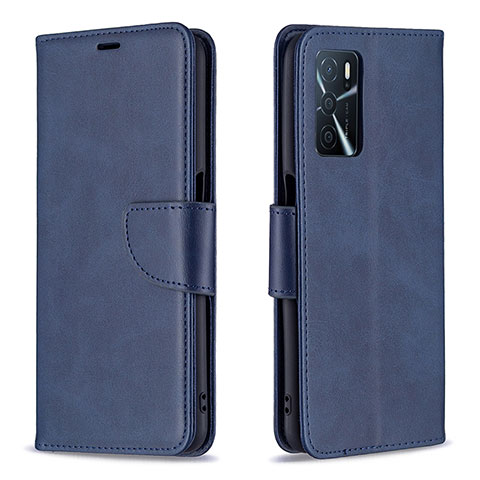 Custodia Portafoglio In Pelle Cover con Supporto B04F per Oppo A16s Blu