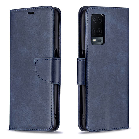 Custodia Portafoglio In Pelle Cover con Supporto B04F per Oppo A54 4G Blu