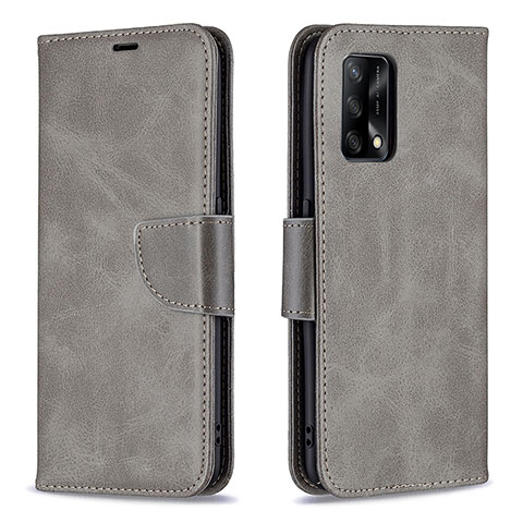 Custodia Portafoglio In Pelle Cover con Supporto B04F per Oppo A74 4G Grigio