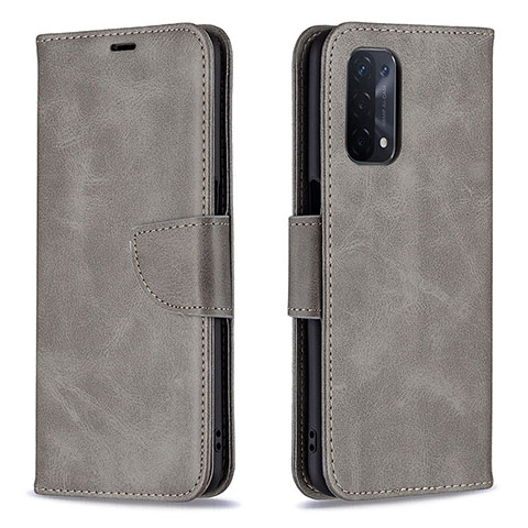 Custodia Portafoglio In Pelle Cover con Supporto B04F per Oppo A74 5G Grigio