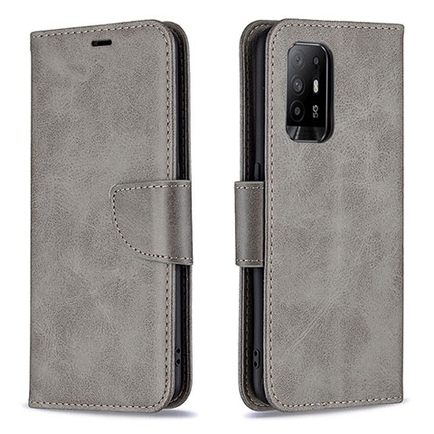 Custodia Portafoglio In Pelle Cover con Supporto B04F per Oppo A94 5G Grigio