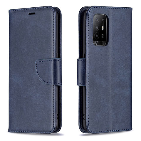 Custodia Portafoglio In Pelle Cover con Supporto B04F per Oppo A95 5G Blu