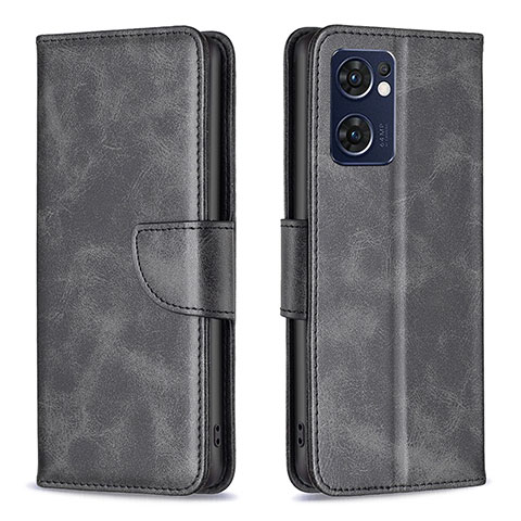 Custodia Portafoglio In Pelle Cover con Supporto B04F per Oppo Find X5 Lite 5G Nero