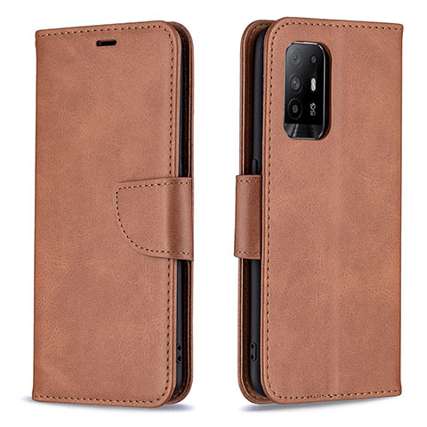 Custodia Portafoglio In Pelle Cover con Supporto B04F per Oppo Reno5 Z 5G Marrone