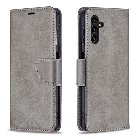 Custodia Portafoglio In Pelle Cover con Supporto B04F per Samsung Galaxy A04s Grigio