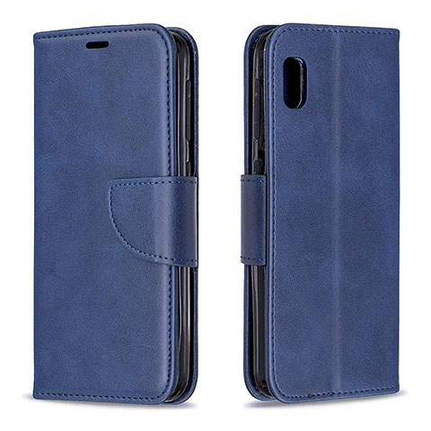 Custodia Portafoglio In Pelle Cover con Supporto B04F per Samsung Galaxy A10e Blu