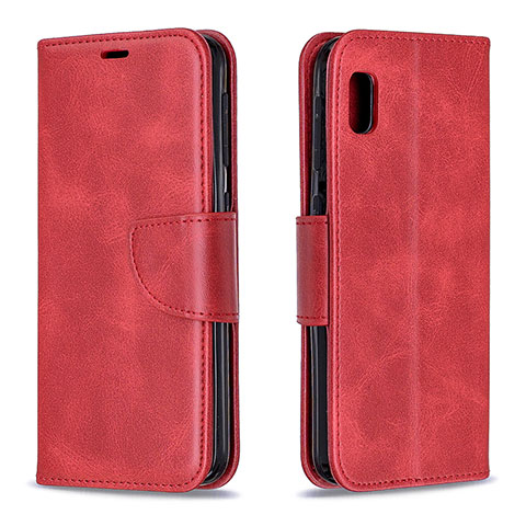 Custodia Portafoglio In Pelle Cover con Supporto B04F per Samsung Galaxy A10e Rosso