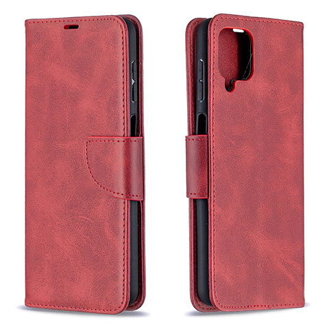 Custodia Portafoglio In Pelle Cover con Supporto B04F per Samsung Galaxy A12 5G Rosso