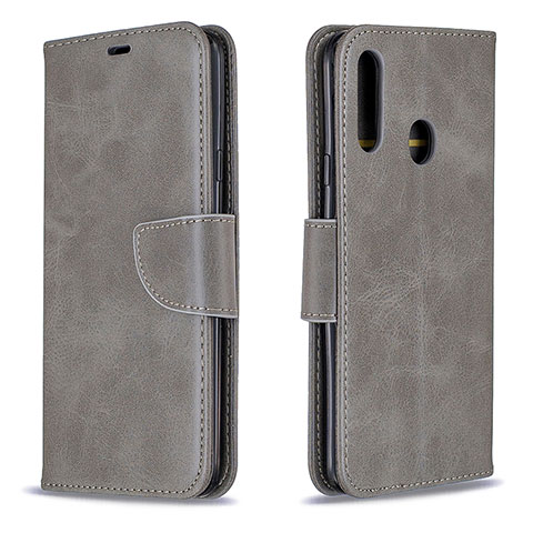 Custodia Portafoglio In Pelle Cover con Supporto B04F per Samsung Galaxy A20s Grigio