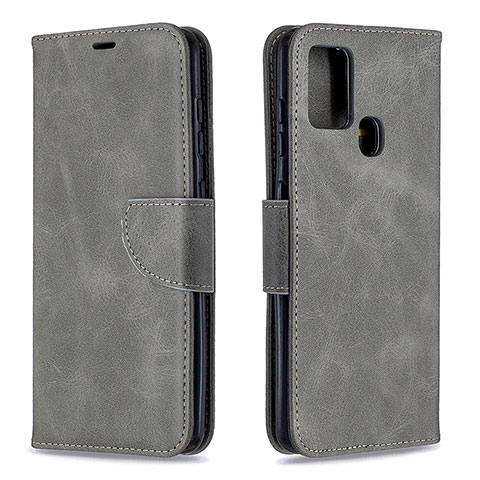 Custodia Portafoglio In Pelle Cover con Supporto B04F per Samsung Galaxy A21s Grigio